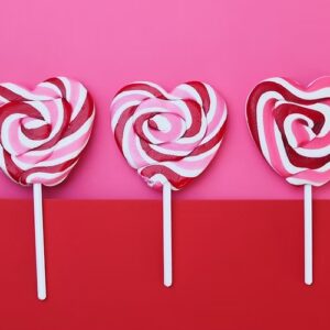 STRIPED HEART LOLLYPOPS